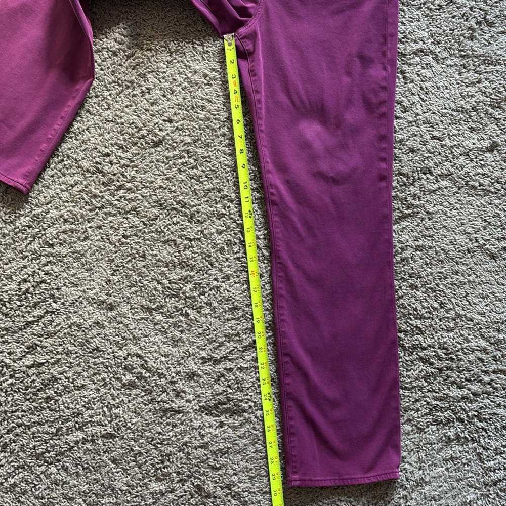 Express Modern Straight High Rise Jeans, Purple - Picture 10 of 14